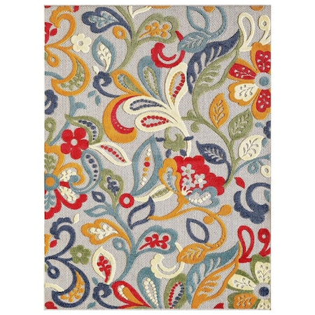 Palacedesigns 8 x 10 ft. Jacobean Floral Indoor Outdoor Rectangle Area Rug - Multi Color PA3675684